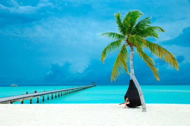 istock tropical Maldives island with white sandy beach and sea 1096545942