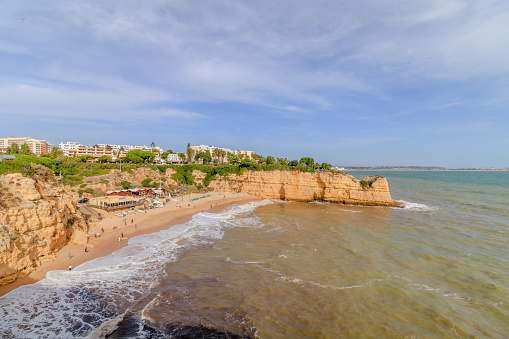 View of Rock Lady Beach. Algarve. Portugal