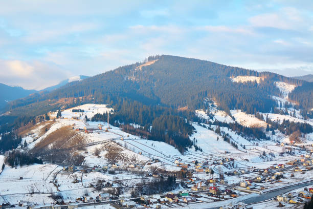 istock Winter landscape with a mountain valley. 1096553474