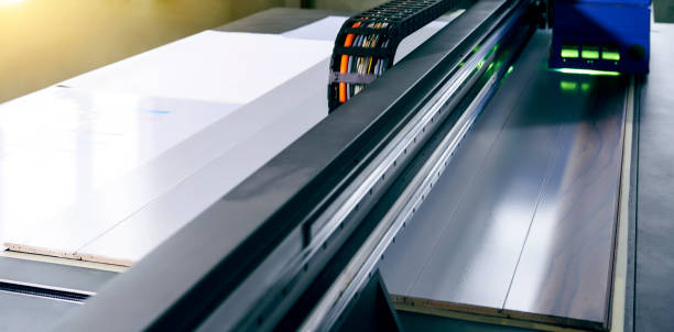 istock Wood floor printing and printing machine 1096556186