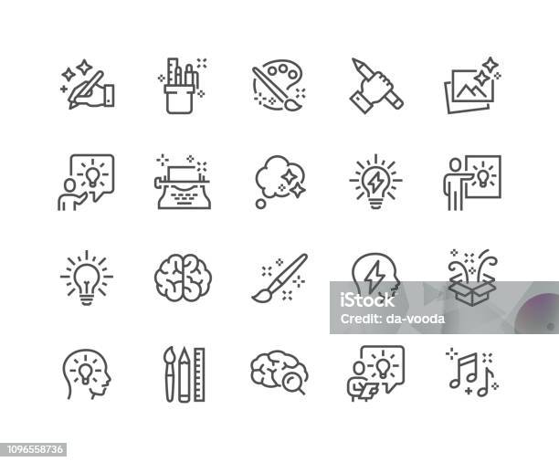 Line Creativity Icons Stock Illustration - Download Image Now - Icon Symbol, Design, Creativity