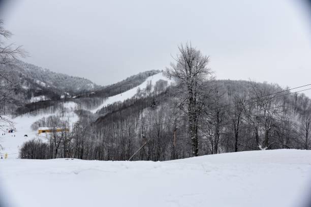 istock snow landscape on the mountain 1096561260
