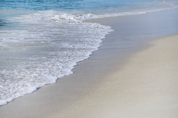 istock Sand and waves in Caribbean Beach, Antigua&Barbuda 1096575978