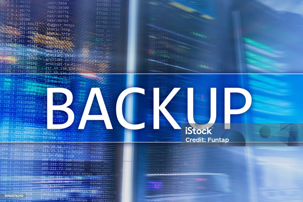 Backup Data Button Backup Button On Modern Server Room Background Data Loss Prevention ...