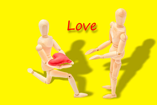man declaring his love to a woman on Valentine's Day