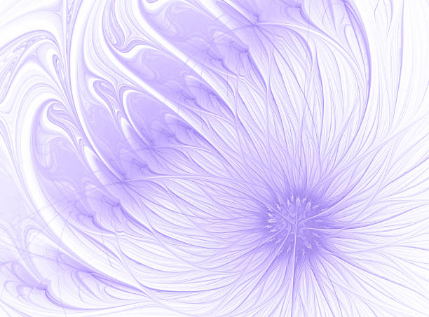fleur violette ultra pastel abstrait daisy violet sur fond blanc fractal fine art - pollen forecast photos et images de collection