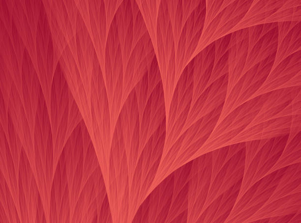 living coral color of the year 2019 orange red pattern abstract reef fractal art - fractal fern foto e immagini stock