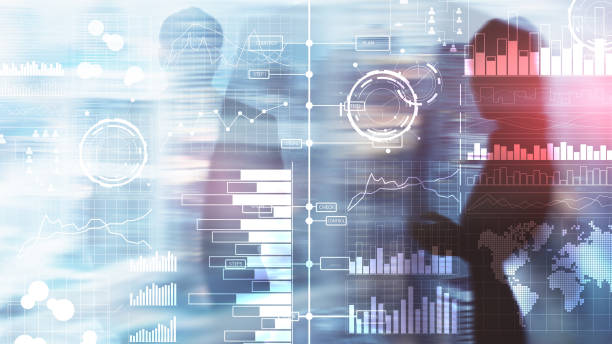 istock Business intelligence. Diagram, Graph, Stock Trading, Investment dashboard, transparent blurred background. 1096596418