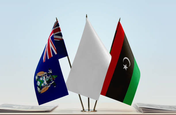 istock Flags of Ascension Island and Libya 1096597652