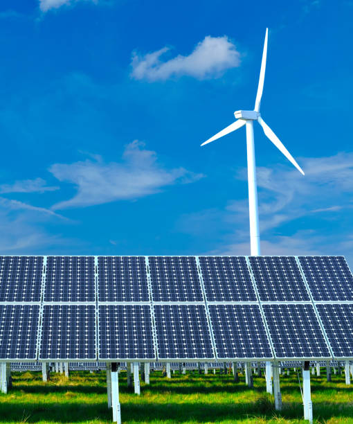 istock renewable energy generation - wind turbines and solar plants 1096600252