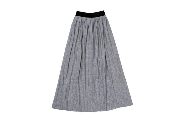 istock Gray pleated skirt flat lay. Fashionable concept. Isolate on white background 1096606718