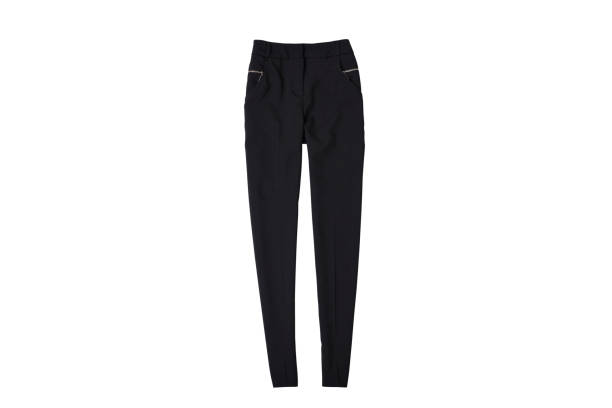 istock Black pants flat lay. Fashionable concept. Isolate on white background. 1096606720