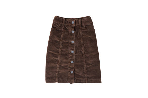 Brown skirt flat lay. Fashion concept. Isolate on white background.