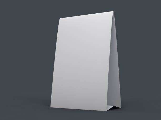 istock Stand for booklets with white sheets of paper. Mockup. 3D 1096617774