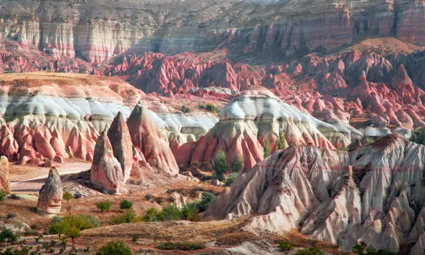 Red valley in Cappadocia, Central Anatolia,Turkey