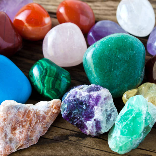 istock Gemstones against wooden background 1096623214