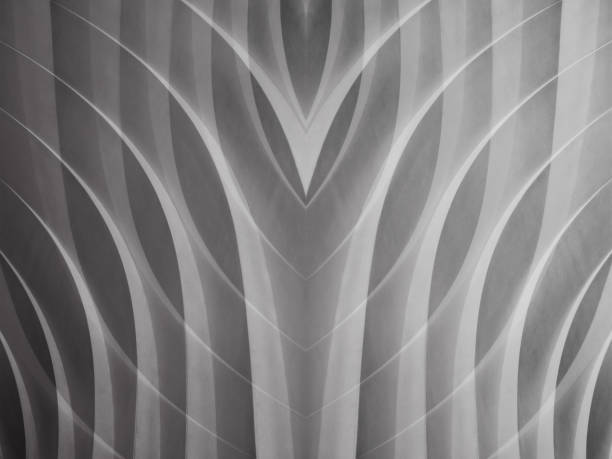 istock Digitally rendered futuristic wall surface. White texture. Abstract black and white background on the subject of architecture, business or technology. 1096623948