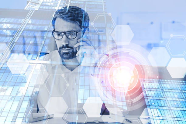 istock Businessman working in office, hud 1096625764