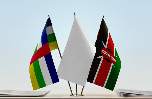 istock Flags of Central African Republic and Kenya 1096633588