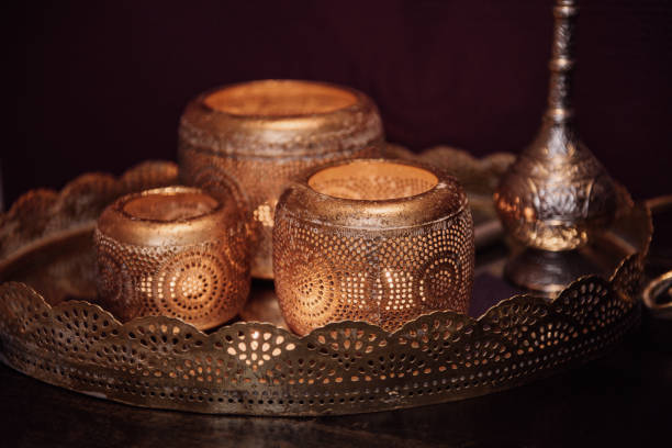 istock Still life of golden candle holders 1096650452