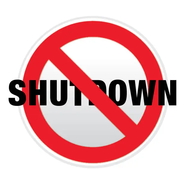 Vector illustration of No Shutdown Sign