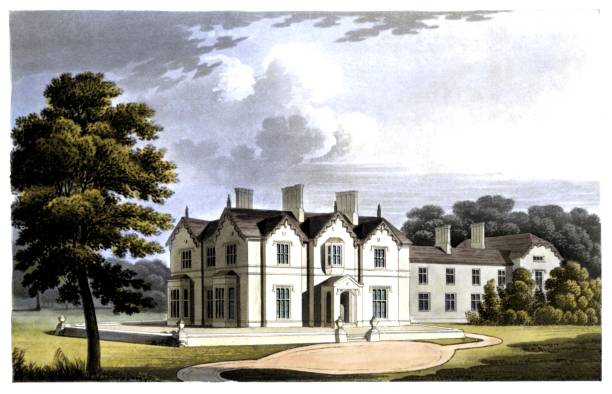 The Betsanger House ,near Sandwich, Kent Seen as a picturesque cottage of Gothic character, surrounded by very extensive plantations for game preserves sandwich kent stock illustrations
