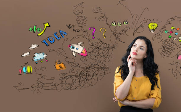 istock Many Thoughts with young businesswoman 1096659564