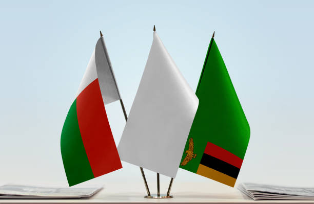 istock Flags of Madagascar and Zambia 1096659902