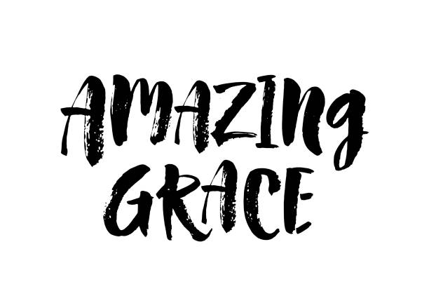 istock Amazing grace. Inspirational and motivational quotes. Hand painted brush lettering and custom typography for your designs. Vector 1096692504