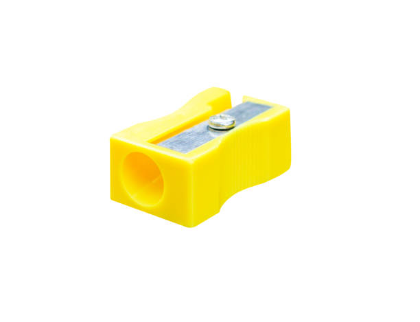istock Colorful yellow pencil sharpener isolated on white background with clipping path 1096702296