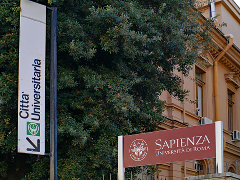 Rome, Italy - October 5, 2011:  Sapienza University of Rome is one of the oldest in Europe, founded in 1303, with a large campus near central Rome.