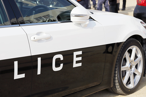 Detail of a Spanish Guardia Civil police car