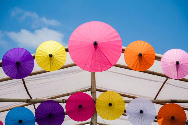 istock Umbrellas  / Paper umbrellas colorful 1096731166