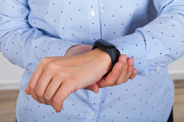 Mi fit band on female wrist