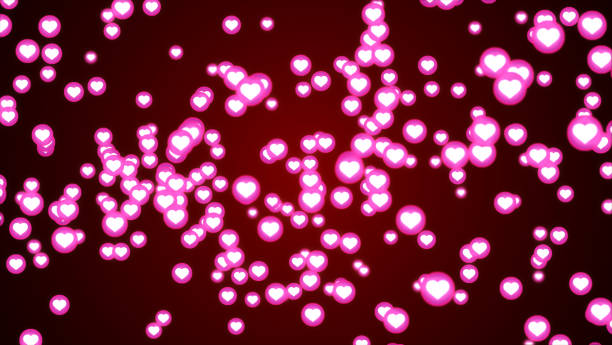 istock Social network heart connection with love icon structure pink color black background. Abstract futuristic digital technology graphic illustration concept. 1096739028