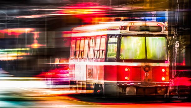 istock Toronto Public Transportation - Streetcar at Night 1096749256