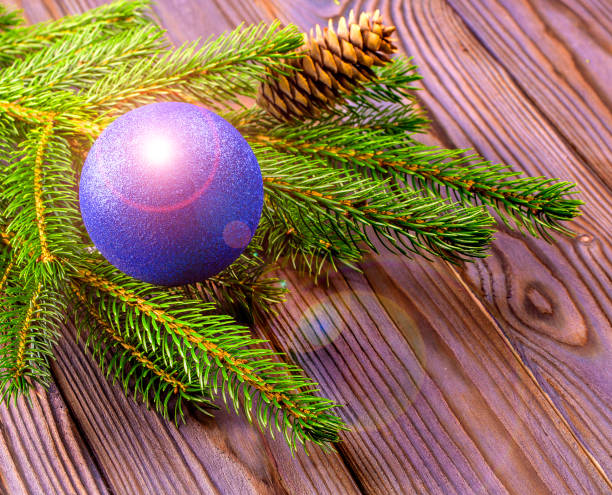 istock The Branches of a Christmas tree decorated with blue ball 1096753688