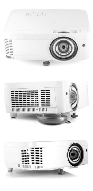 istock Set of White Multimedia Projector Isolated on White 1096754668