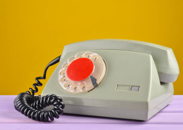 istock Retro telephone on yellow pastel background 1096768888