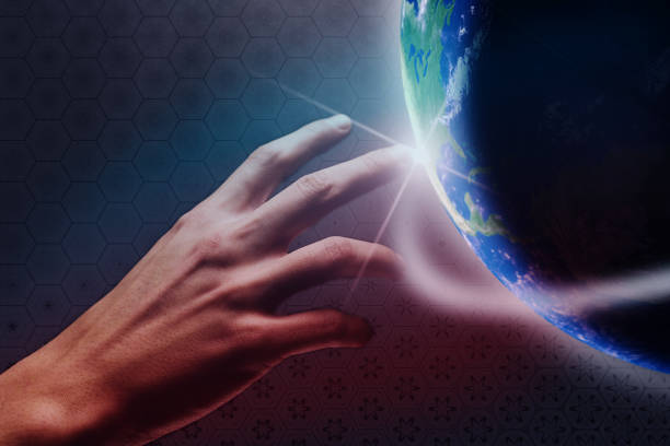 istock Protect our world in Human hands and nebula dust. Mixed media . 1096778736
