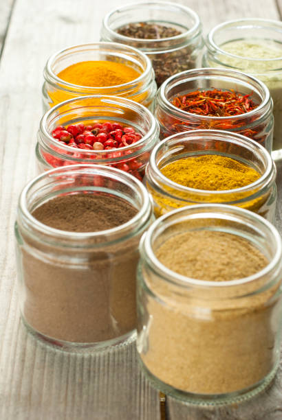 istock Spices jar weathered old wooden table 1096780874