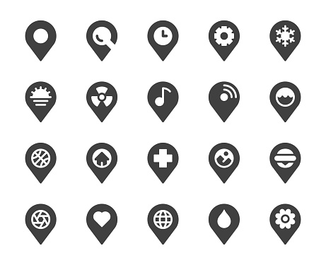 Map Pin Pointer Icons Vector EPS File.