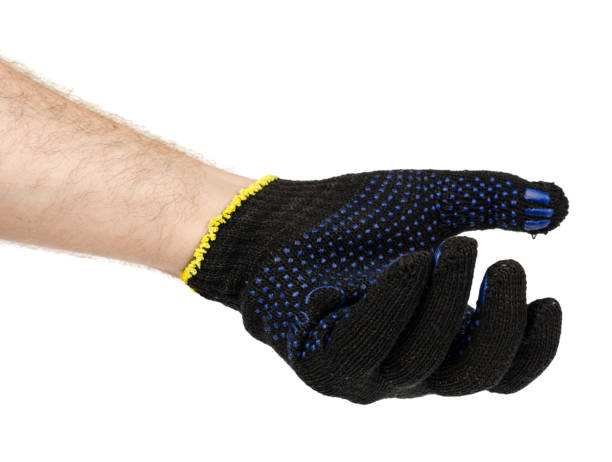 istock Dark blue protective cloth gloves with hand, handyman equipment 1096796492