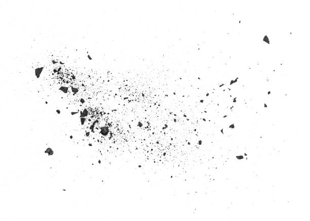 istock Black coal dust with fragments isolated on white background 1096796682