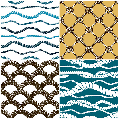 Nice Rope Patterns Seamless Patterns Rope Woven Vectors Set Abstract Illustrative ...