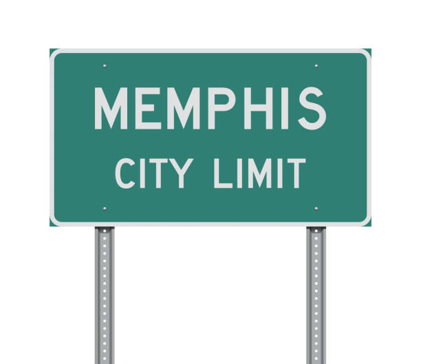 Memphis City Limit road sign Vector illustration of the Memphis City Limit green road sign tennessee road sign stock illustrations