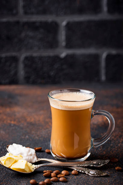istock Bulletproof coffee. Ketogenic low carb drink 1096803574
