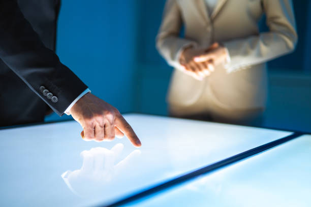 istock The woman and a man working with a sensor screen 1096809942