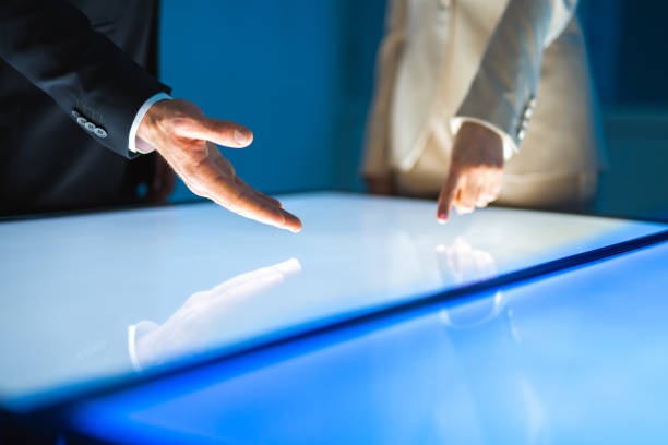 istock The woman and a man working with a sensor screen 1096809974