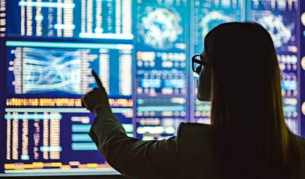 istock The businesswoman working with the sensor display 1096811088